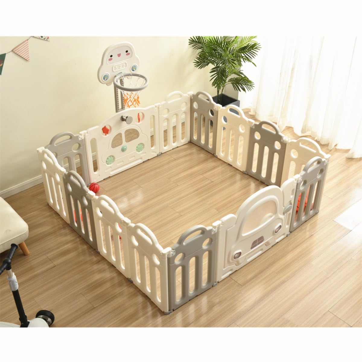 Amazon.co.jp: ベビーサークル 折りたたみ 14枚セット 163*163cm 変形  