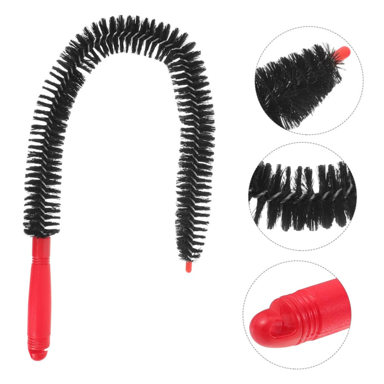 PRETYZOOM Cepillo De Limpieza Limpiador Plumeros para Limpieza Cepillos Extensibles Drenaje Cepillo Flexible Mango Largo Cepillo Nylon Negro 2 Piezas x 4
