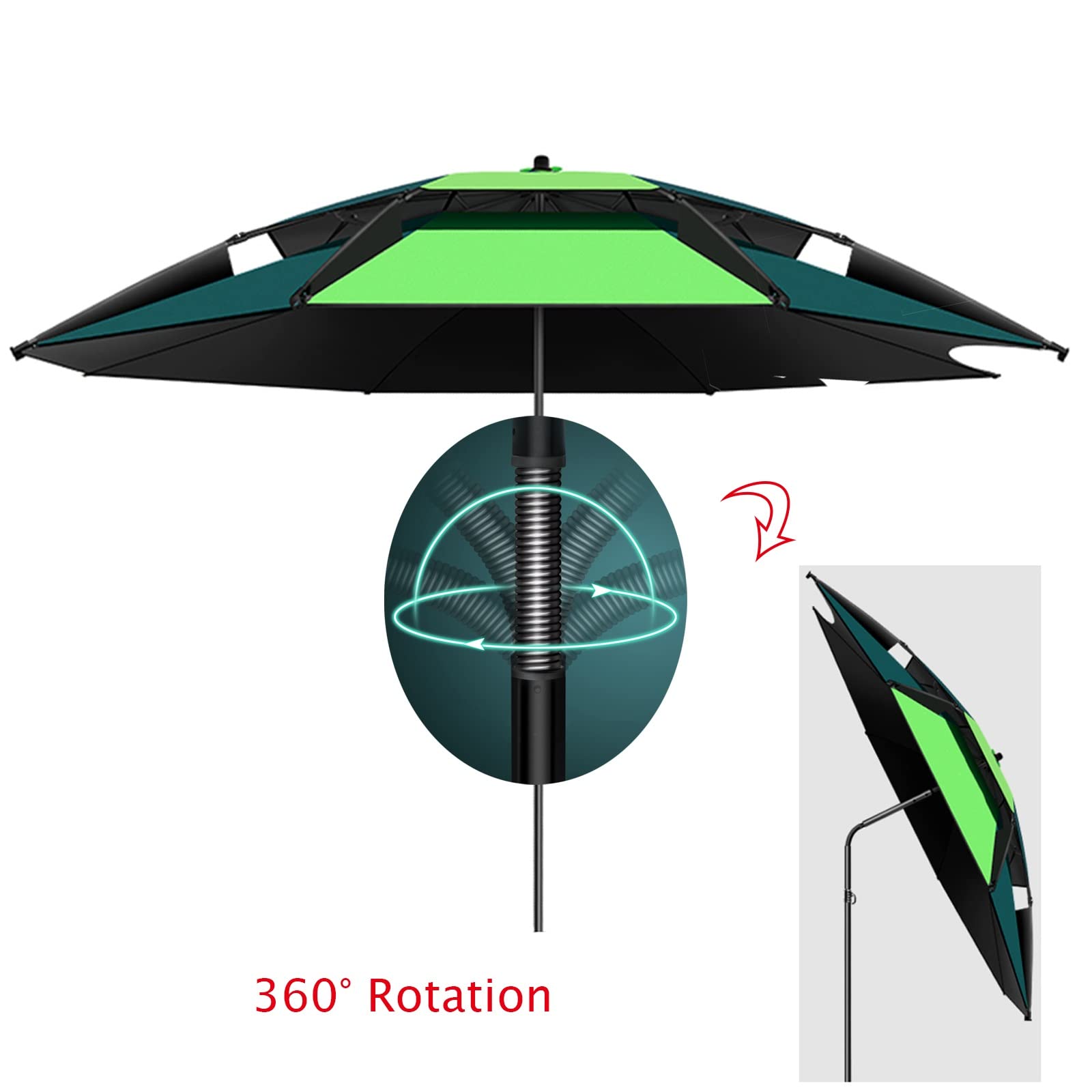 Parasol ogrodowy Parasol wędkarski Parasol Osłona przeciwsłoneczna - z akcesoriami wędkarskimi - Parasole ogrodowe Przeciwdeszczowe - 99% ochrona przeciwsłoneczna używana na zewnątrz Kemping