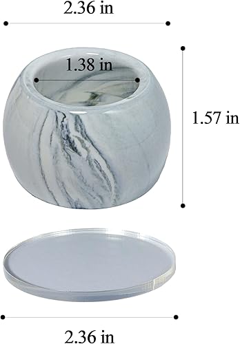 Miniatura 2 de Soporte pequeño de cerámica para cepillo de dientes eléctrico para encimera de tocador de baño, juego de 2, gris