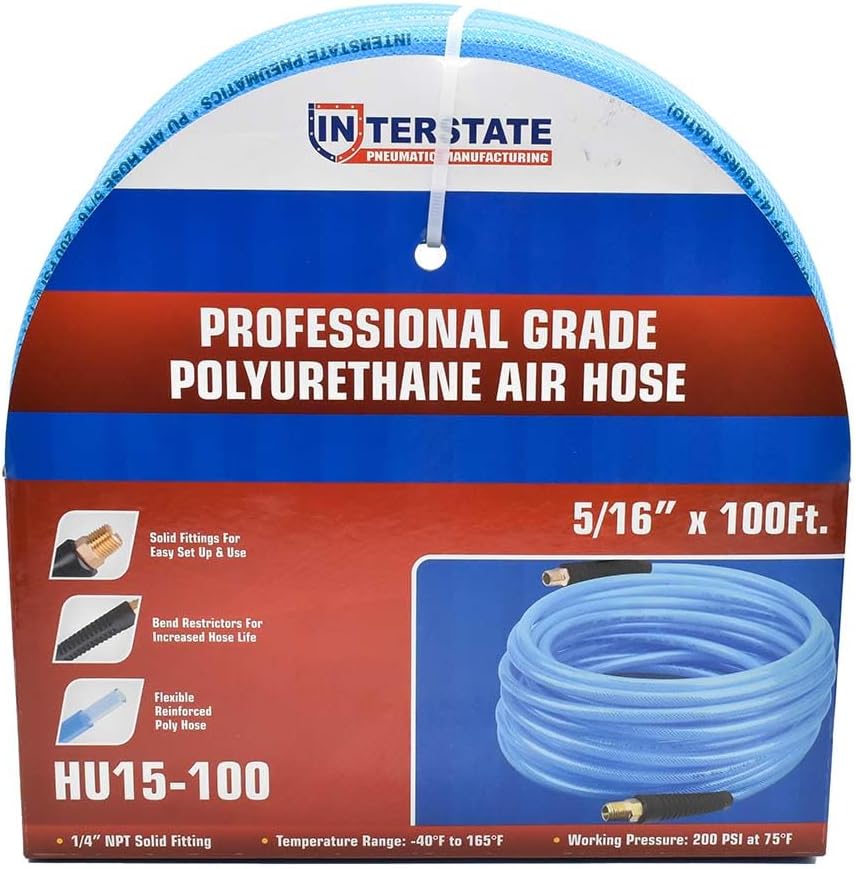 Interstate Pneumatics HU15-100E 5/16 Inch x 100 FT Polyurethane Air Hose