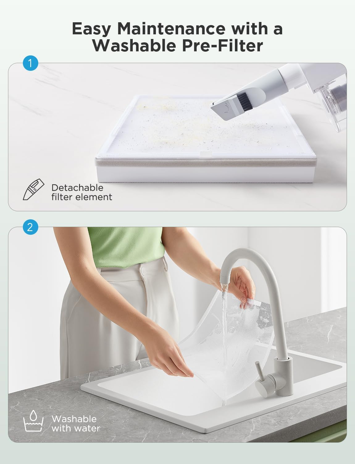 Step 1: Hand removing the air purifier's cover using an open slot.