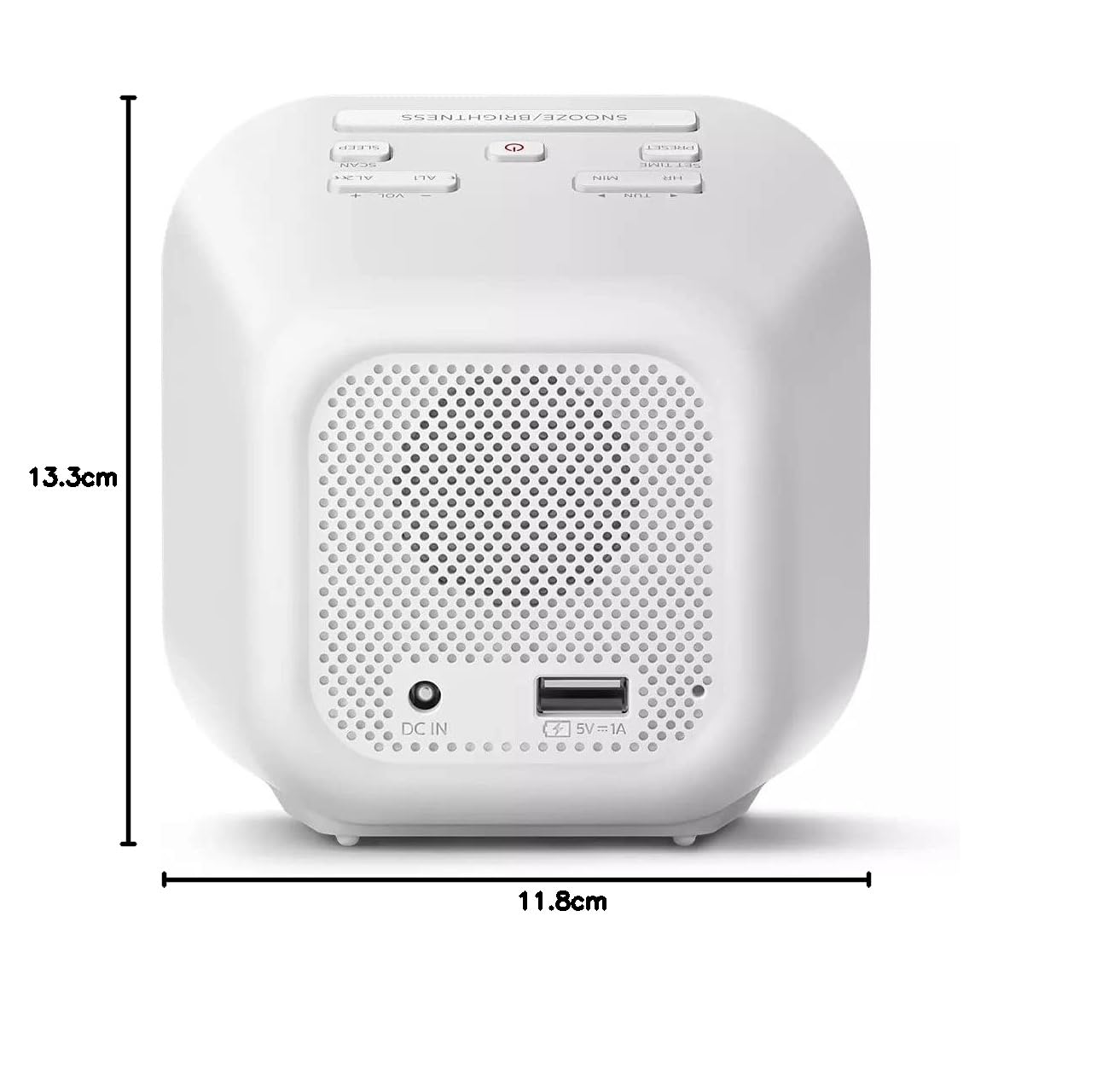 TAR4406/12 Despertador Philips Radio, con Pantalla de Espejo para la cabecera, Radio Digital con Doble Alarma, Temporizador para Dormir y función de repetición, batería portátil de Reserva, con USB