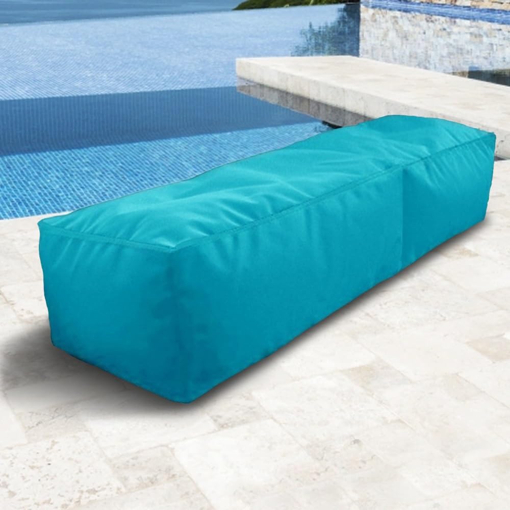 SXBCyan Sillón Puff para Exteriores (Sin Relleno) Funda Puff Pera Oxford Impermeable, Resistente A La Intemperie, Jardín, Playa, Piscina, Adultos(150stool-lake Blue)