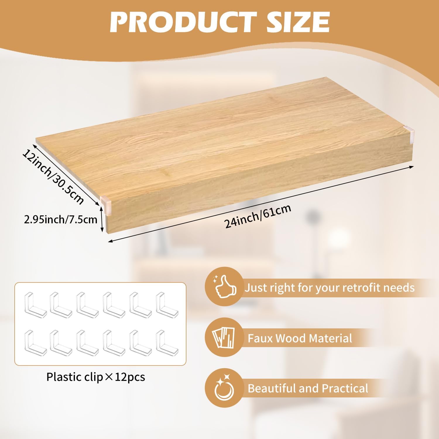6 pcs pvc wire rack covers, wire shelf cover for pantry, 12*24 in shelf liners for removable closet decoration kitchen bathroom shelving, waterproof scratch resistant imitation wood shelf covers.