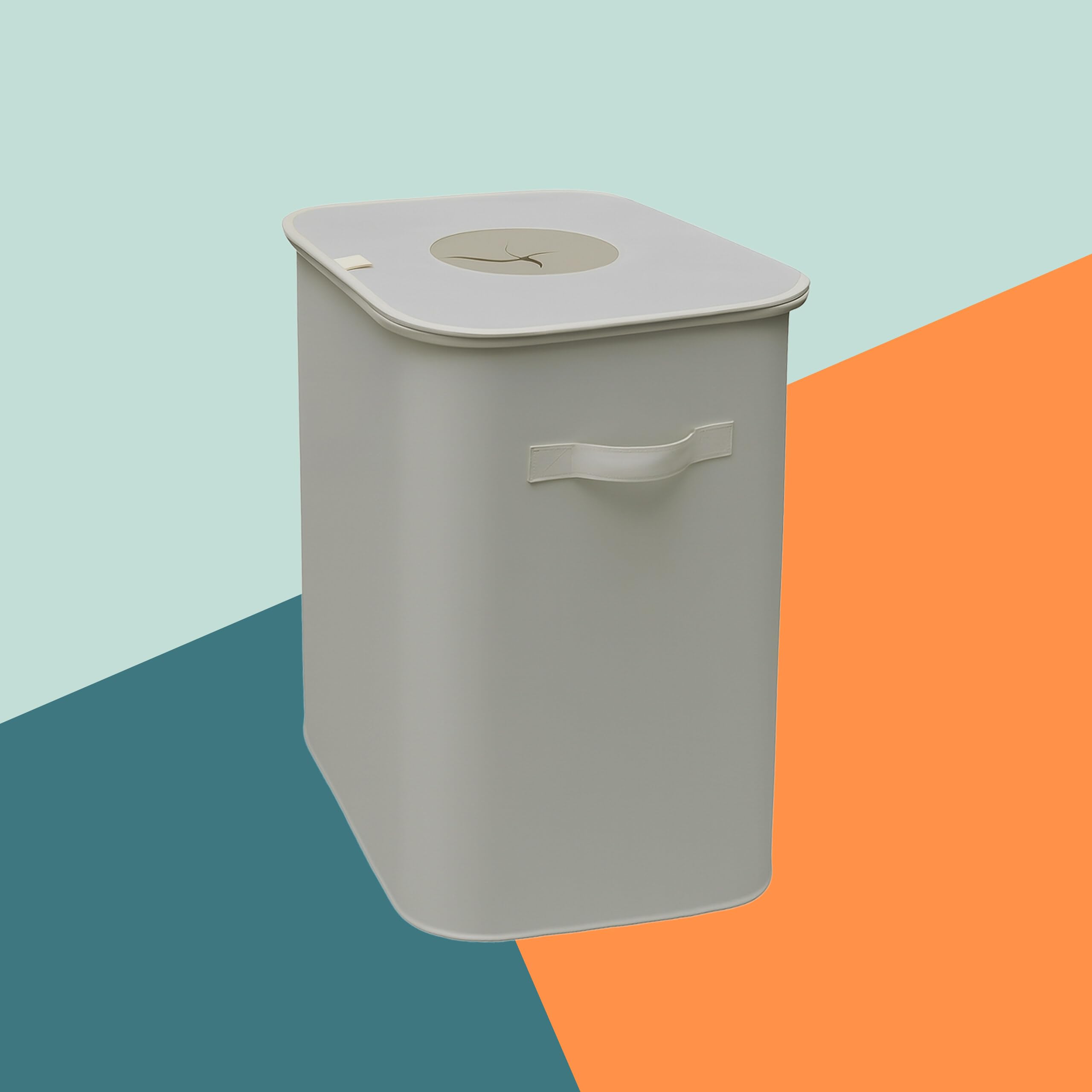 Relaxdays Conteneur de Collecte de Bouteilles 100 L, 2 Sacs, étanche, Beige 70x43x33 cm