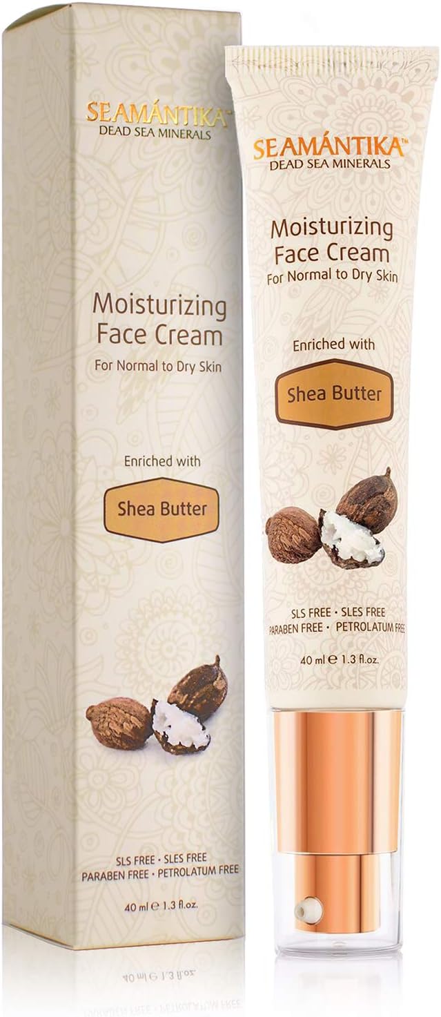 Face Cream - moisturizer For Dry Skin and Normal. Vitamin E oil, Argan Oils, Rich Triple Hydra-Power of Organic Unrefined Shea Butter, Borage Seed, Soothing Dead Sea Water and fatty acid By SEAMANTIKA