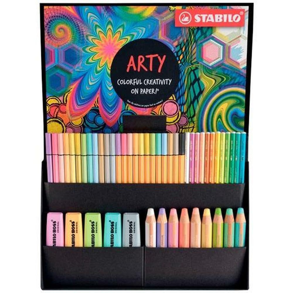 Textmarker, Multitalentstifte, Aquarell-Buntstifte, Fineliner & Premium-Filzstifte Pastell Creative Set 50er Kartonetui