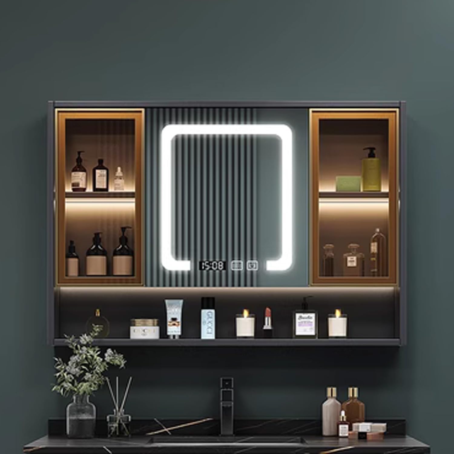 Amazon.com: JJDZ 40" Rectangular LED Illuminated Bathroom Mirror ...