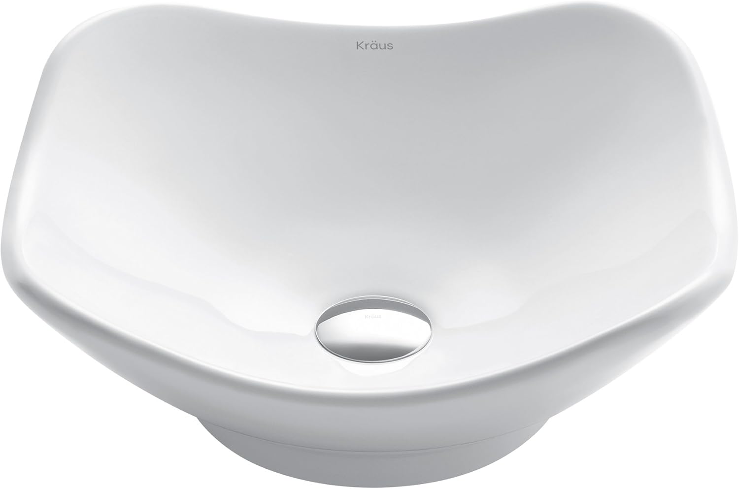 Flаѕh Dеаlѕ - 50% оƒƒ Kraus KCV-135 Ceramic Above counter Square Bathroom Sink, 15.8 x 15.4 x 6 inches, White