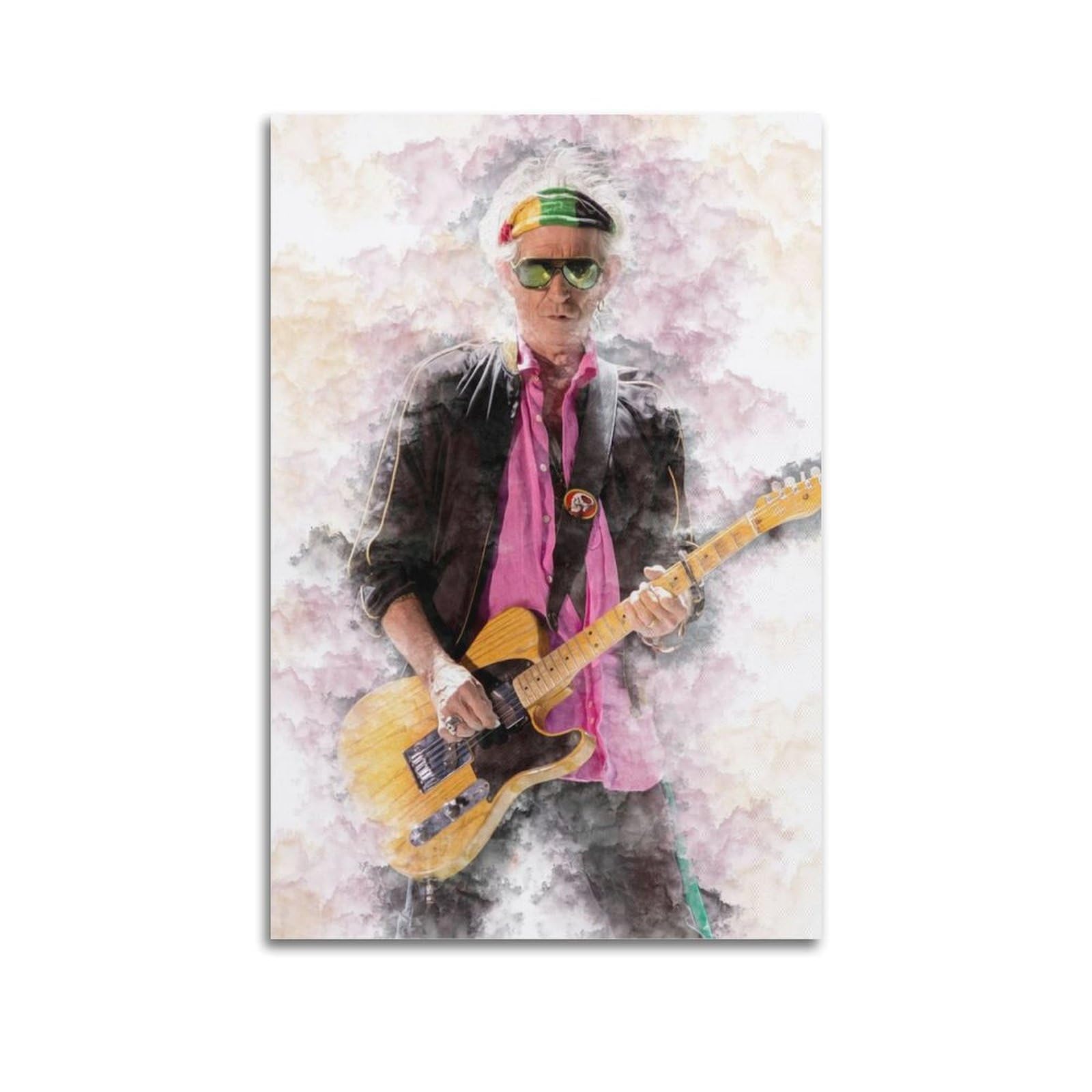 Tesuxyehh Unframe-Style Musician Keith Richards Poster Poster Decorative Painting Canvas Wall Posters And Art Picture Print Modern Family Bedroom Decor Posters 16X24inch(40X60cm)