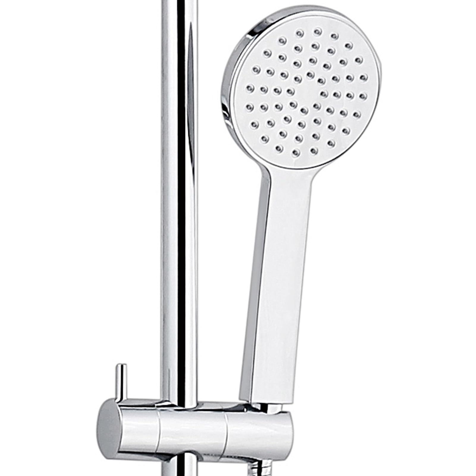 K2O Columna de Ducha sin Grifo Chillout Valley 96,5 cm Diseño Redondo de Acero Inoxidable con Rociador y Ducha de Mano