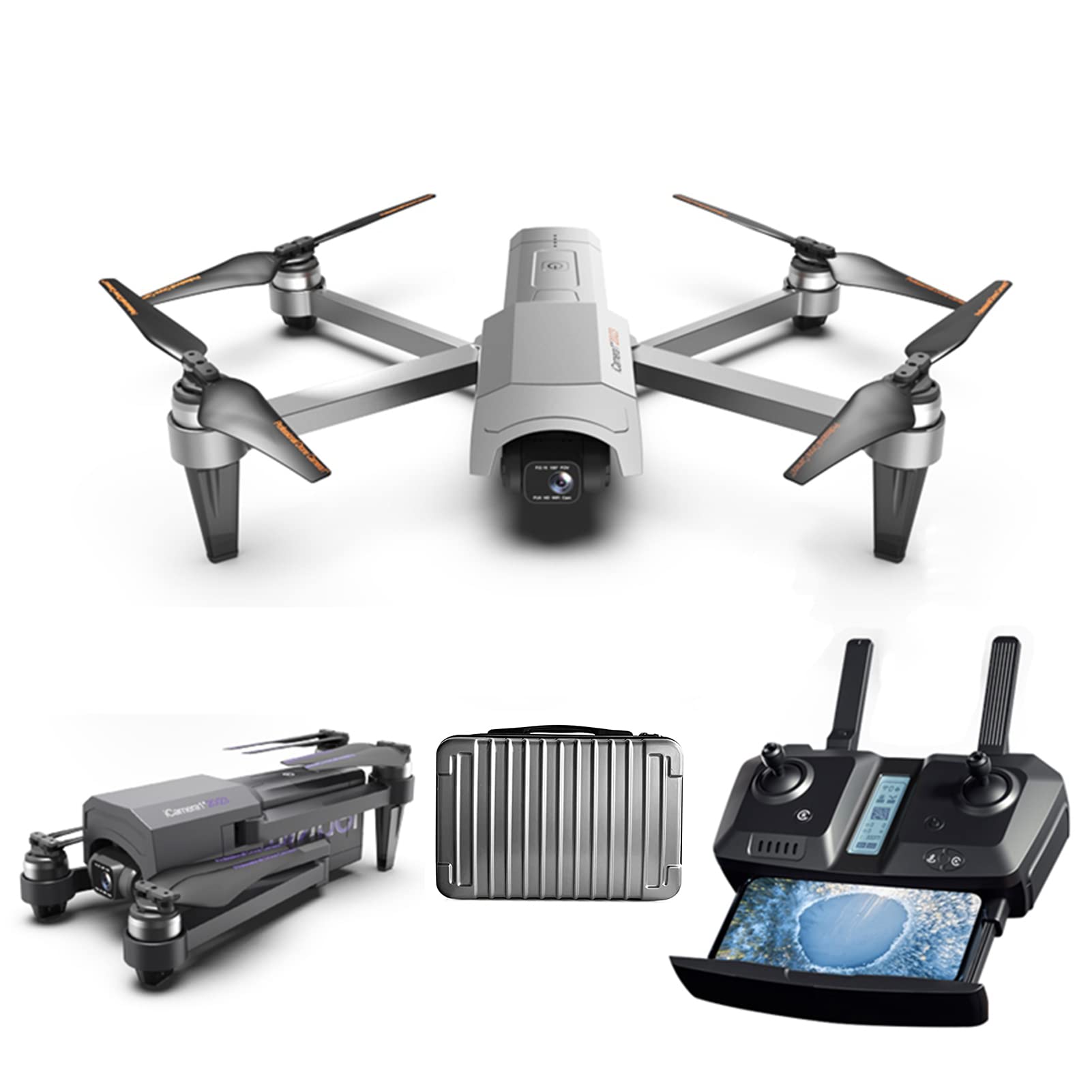 GPS 5G FPV Drone with 4K Camera Drone with Two-Axis Mechanical Self-Stabilizing Gimbal Brushless Foldable RC Quadcopters 30 mins Flight Time GPS Return Home(Battery*1 Black)