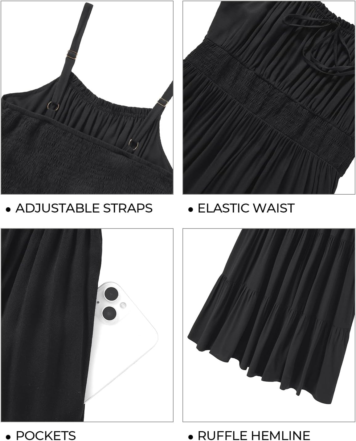 Plus Size Summer Dresses - Boho Maxi Sundress with Pockets Spaghetti Strap Long Casual Sun Dress for Vacation and Beach - Image 5