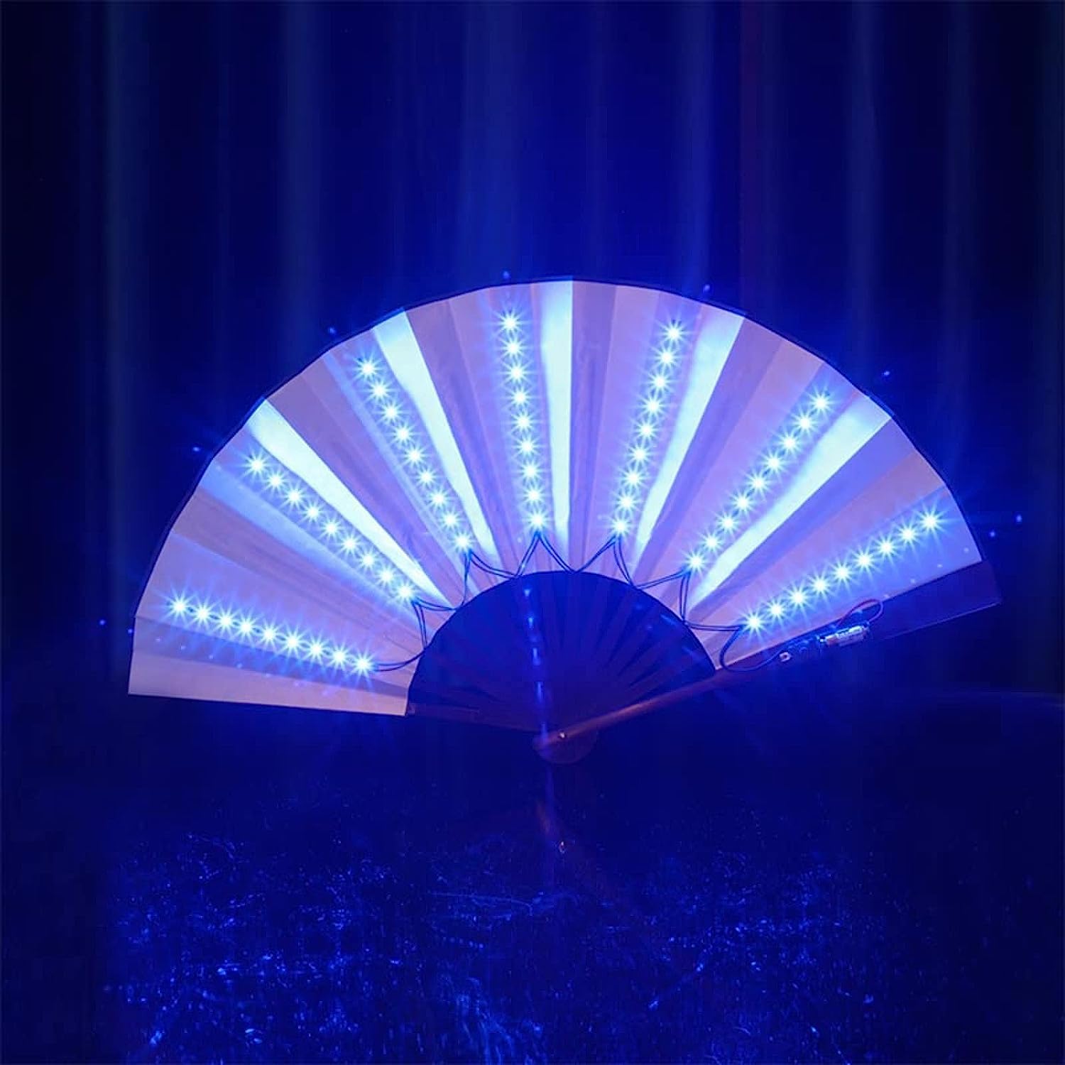 Rave Party Props 6-Pack LED Glowing Folding Fans - 6 Color Light Up ...
