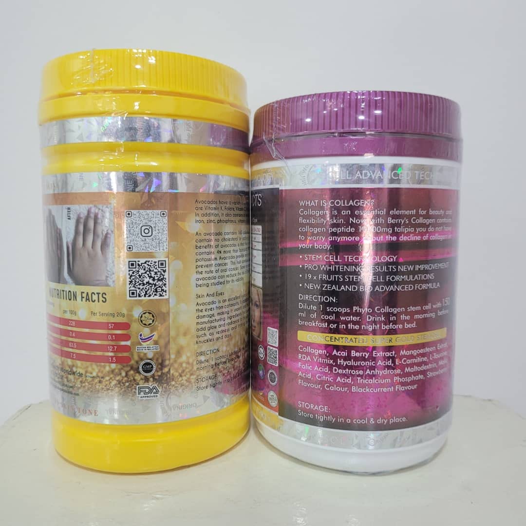 DUO PHYTOCOLLAGENE ET LADIES SHINE POUDRE DE COLLAGENE BLANCHISSANT GLUTATHION ECLAIRCISSANT