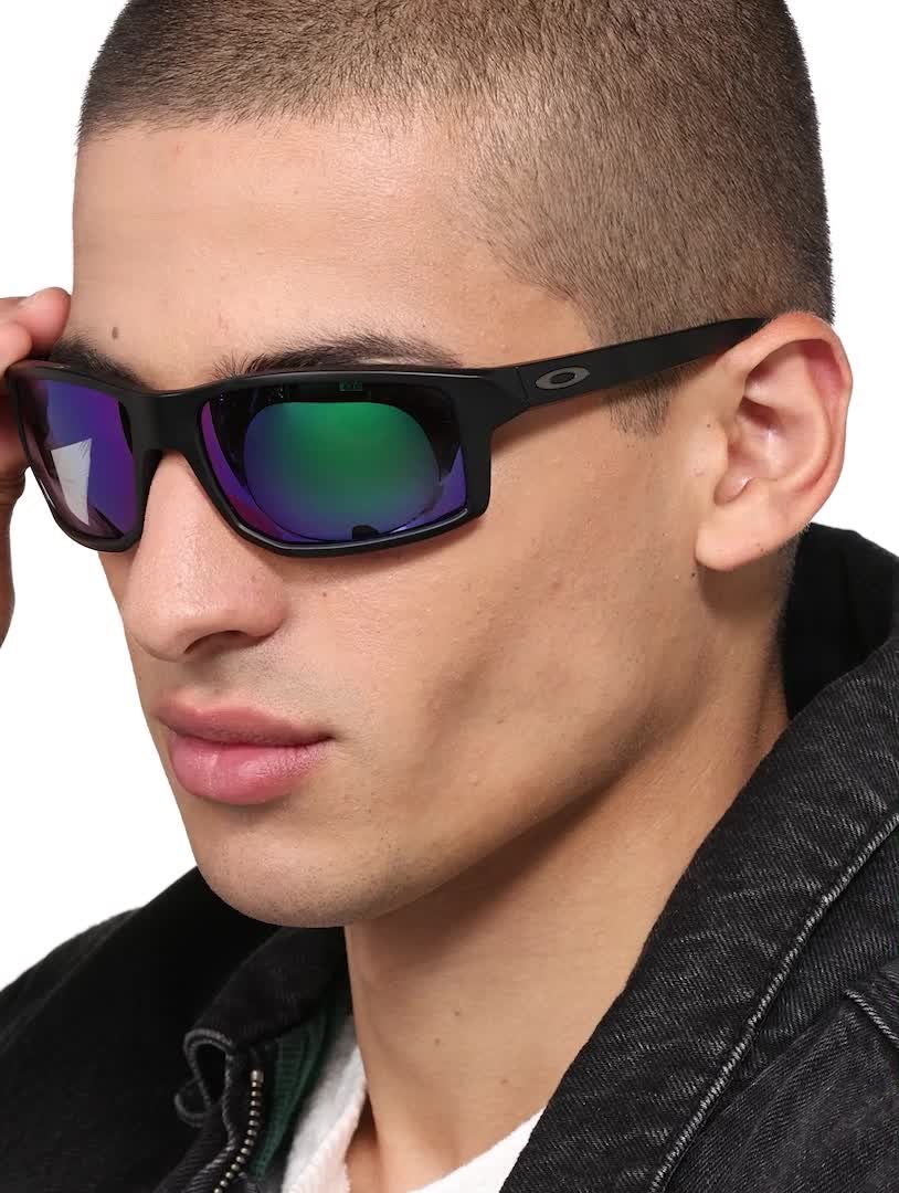 Oakley mens Oo9449 Gibston Sunglasses, Matte Black/Prizm Jade, 60