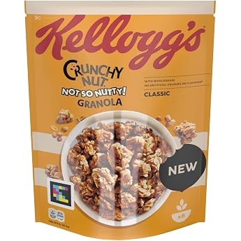 Kelloggs Crunchy Nut Granola Classic 1 x 380 g - Crunchy Oatmeal Cereal - Whole Grain Granola without Artificial Colours and Flavours