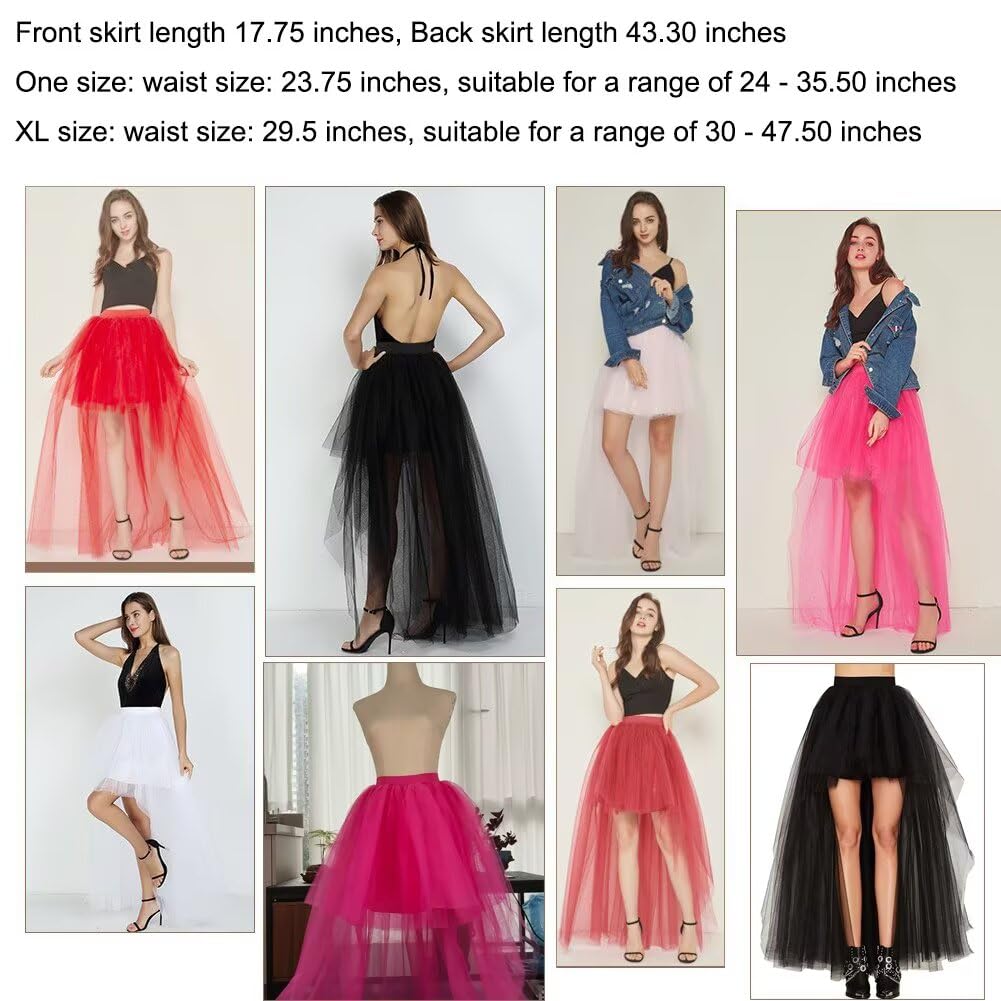 Gonna alta bassa in tulle a strati con elastico in vita maxi gonna | Gonna alta bassa in tulle a strati con elastico in vita; drammatica per feste, festival, foto, balli o look da ballo