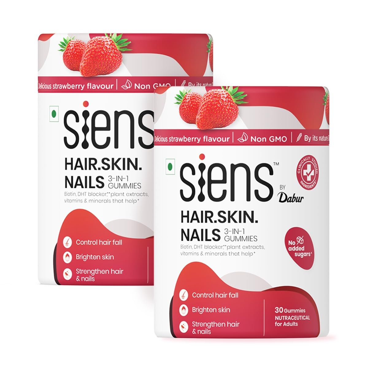 Hair, Skin & Nails (3 in 1 Gummies) - 60 pieces | Enriched with Biotin, DHT Blocker, Plant Extracts, Vitamins & Minerals | Brightens Skin, Control Hairfall, Strengthens Hair & Nails