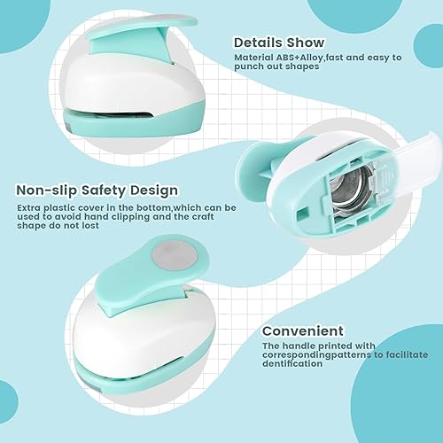 Miniatura 3 de LOVEINUSA Juego de 3 perforadores de papel para manualidades, para álbumes de recortes, festivales, tarjetas de felicitación, álbumes de bricolaje,