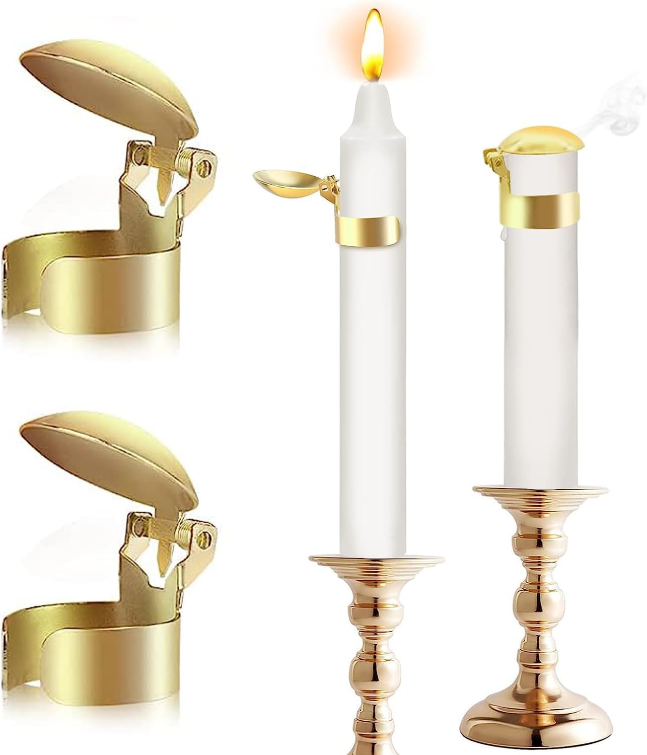 Amdonalo 2Pcs Automatic Candle Snuffer Wick Flame Snuffer for Putting