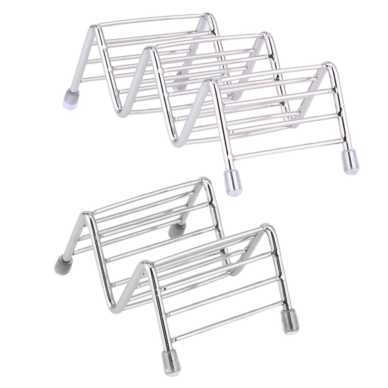 NAMOARLY Stainless Steel Taco Stands Set 2 Piece Mexican Taco Holder Racks for Dining Easy to Clean