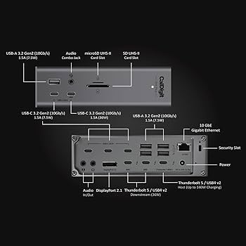 Amazon.com: CalDigit TS5 Plus - Thunderbolt 5 Dock - 20 Port,10GbE