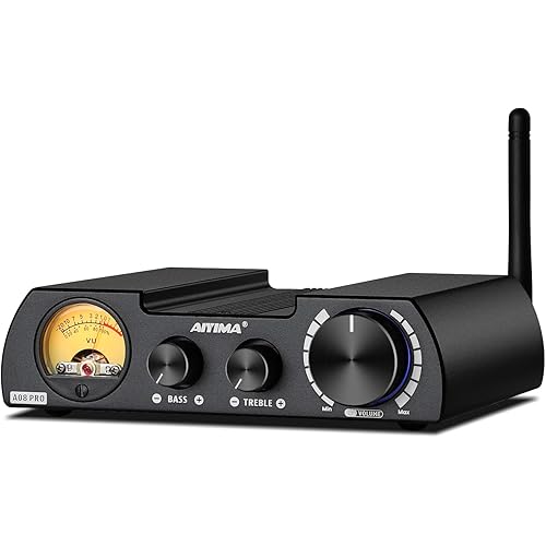 AIYIMA A08 PRO TPA3255 Power Amplifier Bluetooth 5.1 with VU Meter 300W+300W HiFi Class D Stereo Digital Audio Amp 2.0 Channel Amplifier for Passive Speaker Home Audio