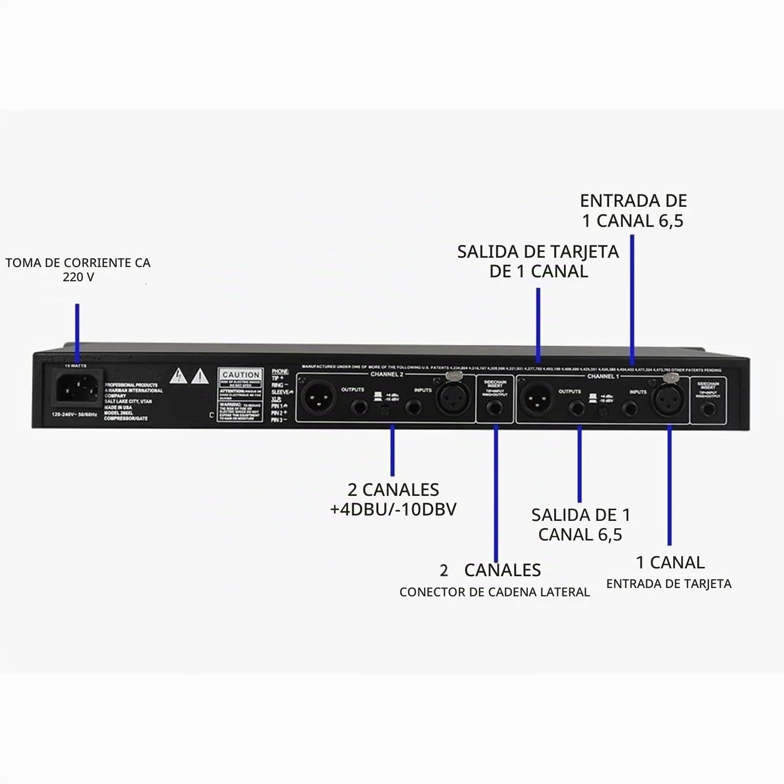 Crossover Activo, Limitador De Compresor Estéreo De Doble Canal, Ajuste De Ecualización De Reverberación, Antiaullidos, Equipo De Sonido para Presentaciones En Escenario