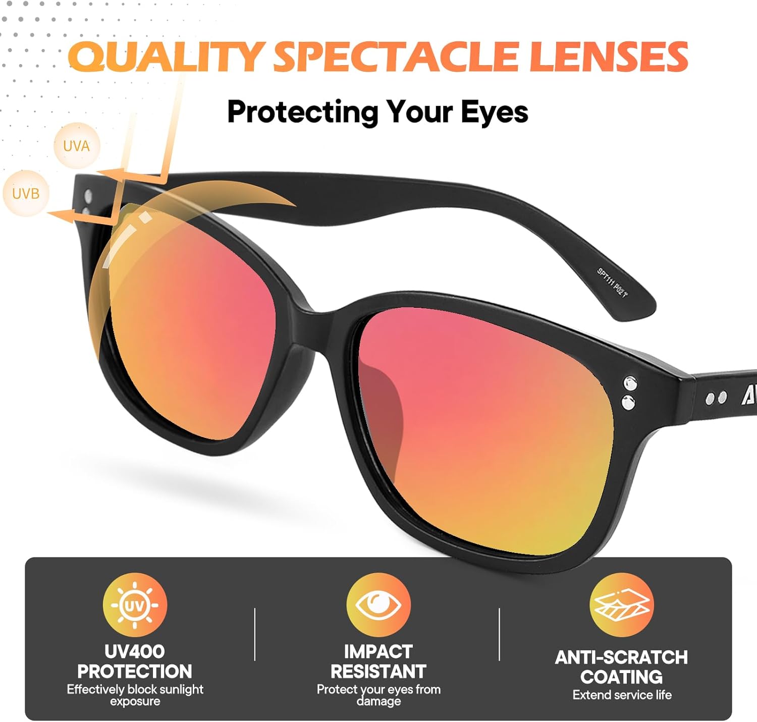 Polarized Sunglasses for Teens – UV400,Color Mirror Lenses,Matte Frame for Small Faces,Cycling & Outdoor - Image 4