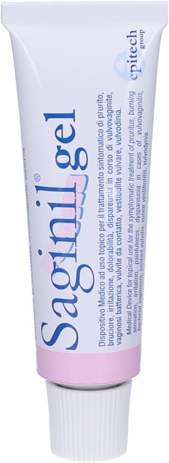 SpA Saginil Gel for Symptomatic Relief of Itching, Burning, Irritation, Soreness, Dyspareunia in Bacterial Vaginosis, Contact Vulvitis, Vulvar Vestibulitis, Vulvodynia - 30 ml