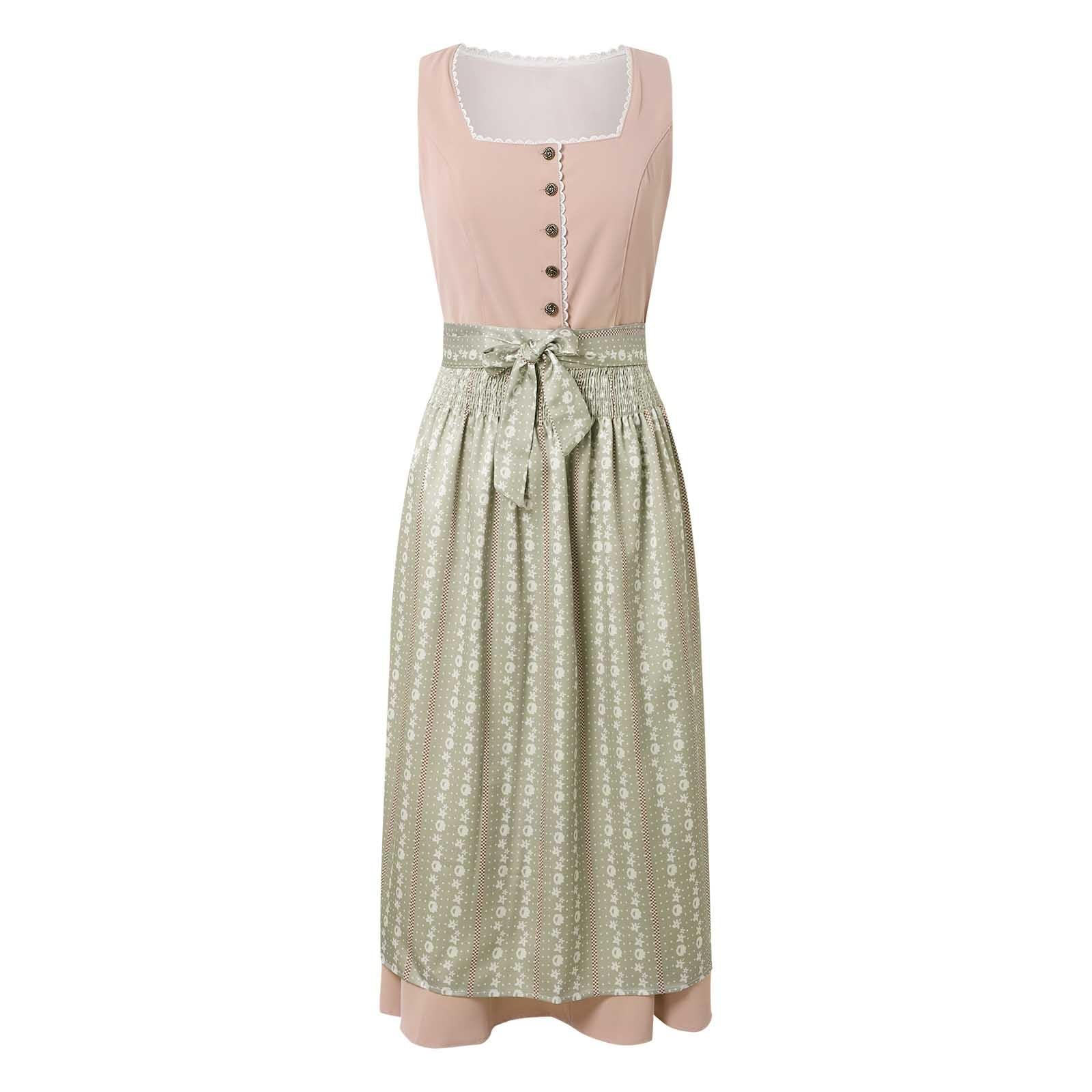 Dirndl Set Damen Komplett Midi Dirndel Trachten Mit Reissverschluss Vorne Knielang Trachtenkleid Dirndlkleid Bluse Lang Dirndlschürzen Grosse Grössen Schürze Kleid Übergröße Oktoberfest