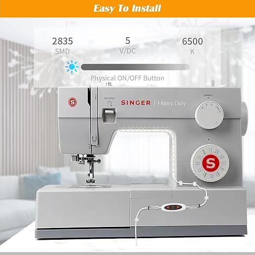 Miniatura 4 de Tira de luz para máquina de coser, tira de luz LED adhesiva de 11.8 pulgadas, tira de luz decorativa regulable de varios niveles, lámpara de costura