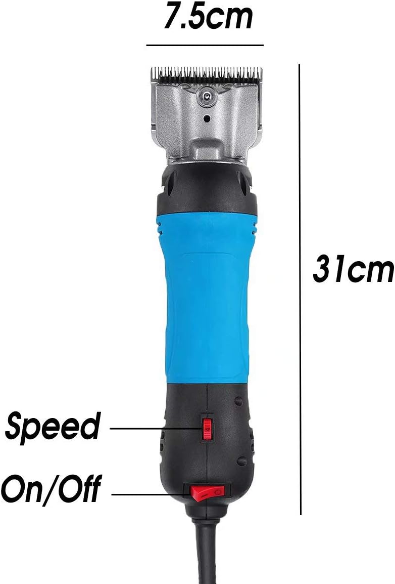 350W 6 Speed Electric Horse Hair Clipper Farm Animal Shearing Trimmer Shaver Cut Machine for Camel Cow Horse Goat (Us Plug)