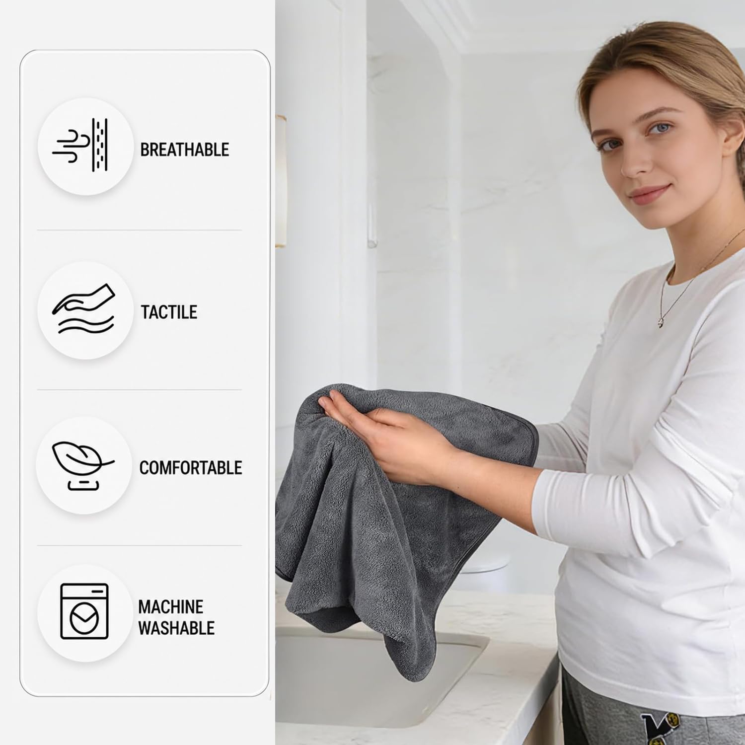 MAXOSHINE Hand Towels - Soft Microfiber Set of 4 -3 MAXOSHINE Hand Towels - Soft Microfiber Set of 4 -3