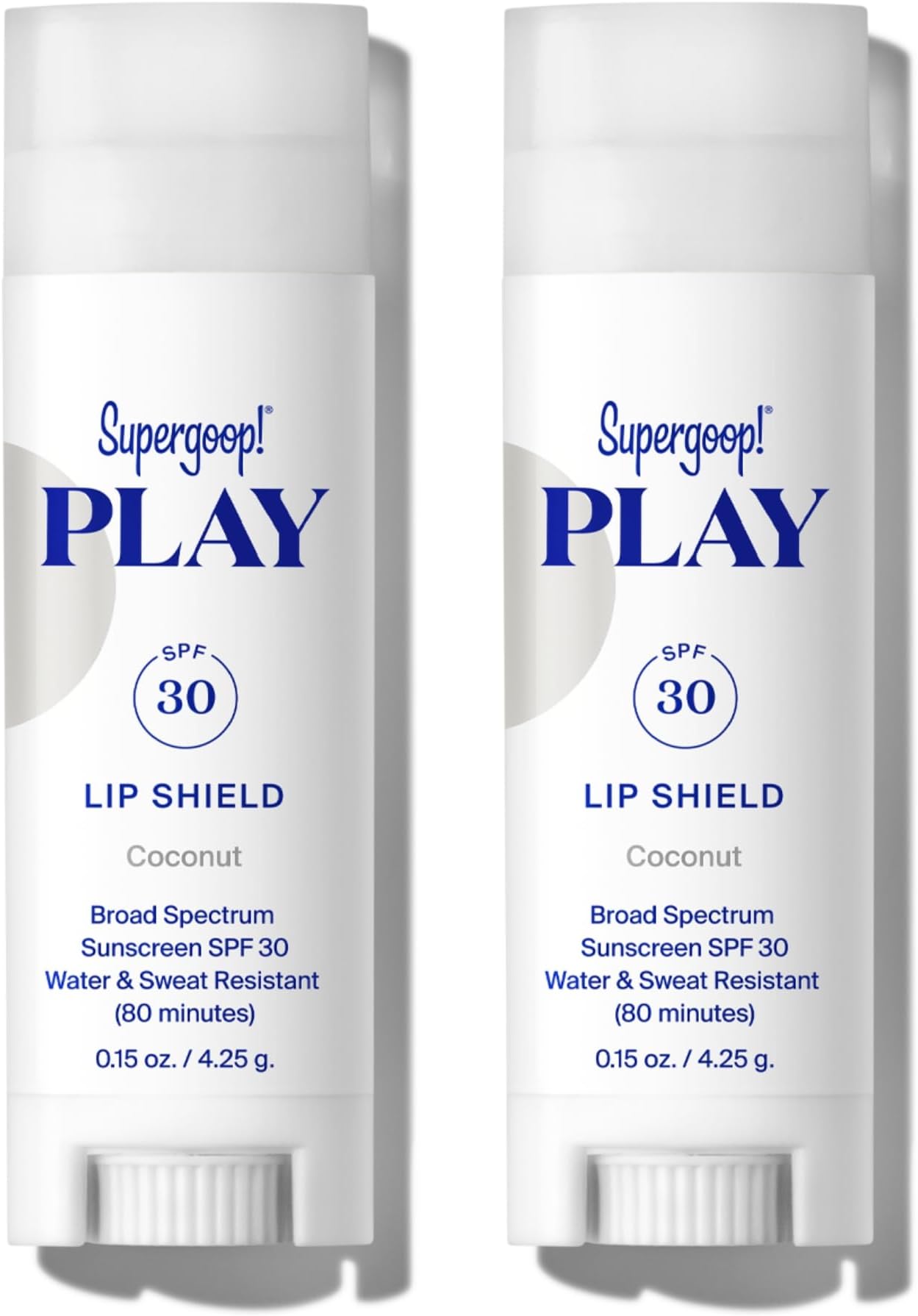 Supergoop! PLAY Lip Shield SPF 30 with Coconut - Pack of 2 - Moisturizing Lip Treatment For Dry Cracked Lips - Broad Spectrum UV Protection