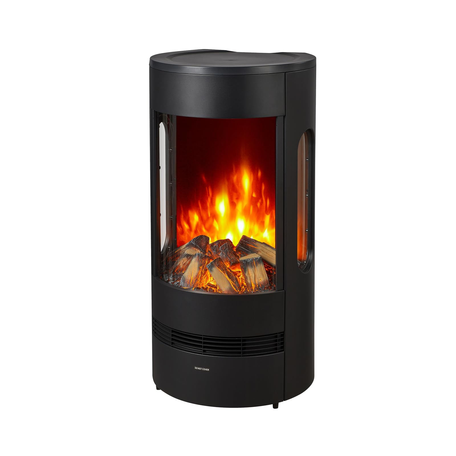 Glow Fire Kominek elektryczny z realistycznym ogniem LED 3D – stojący kominek elektryczny z ogrzewaniem i ogniem kominkowym, efekt trzaskania, sterowanie aplikacją i timer, maks. 2000 W, 47,5 x 86,5 x