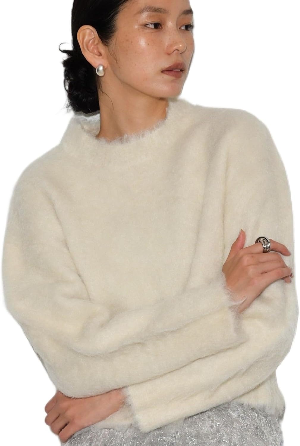 enrica エンリカ ギャザー チュニック ブラウス リネン 長袖 ホワイト