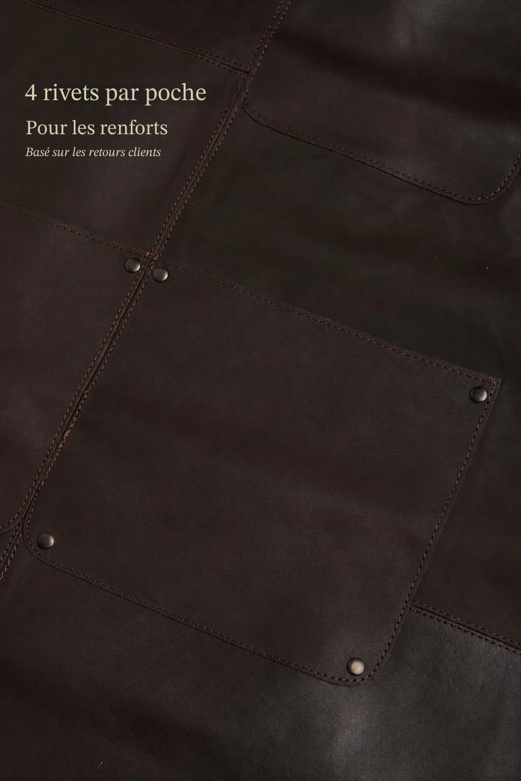 Theodore Tablier en Cuir avec Design Croisé - Confortable, 3 Poches, Sangles Réglables - Idéal Travail du Bois, Barbecue, Unisexe