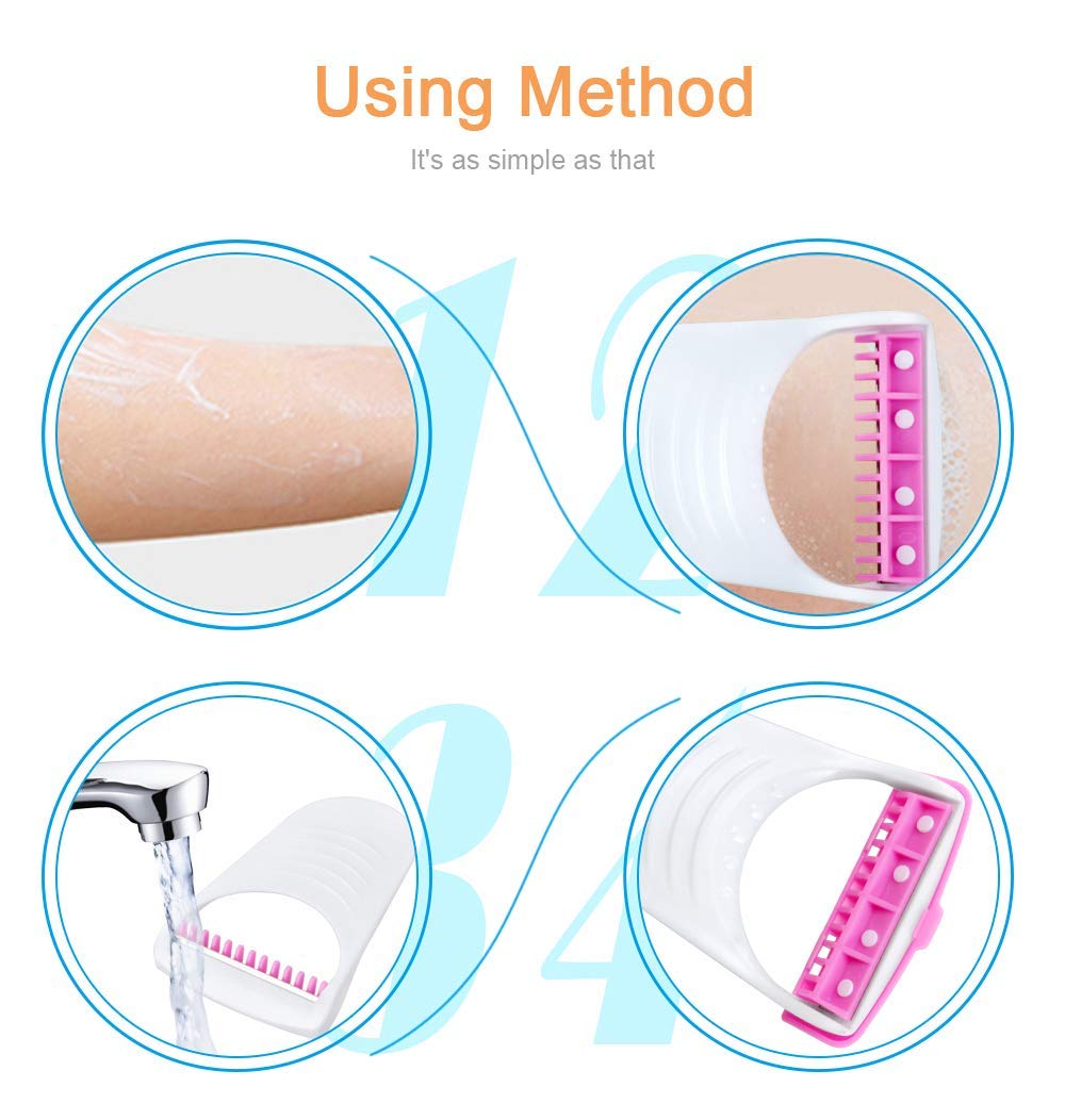 ayushicreationa Eyebrow Face and Body Hair Threading and Removal System Hair Remover for Women Stainless Steel Blade Body & Bikini Shaving Razor (6 PCS) 3