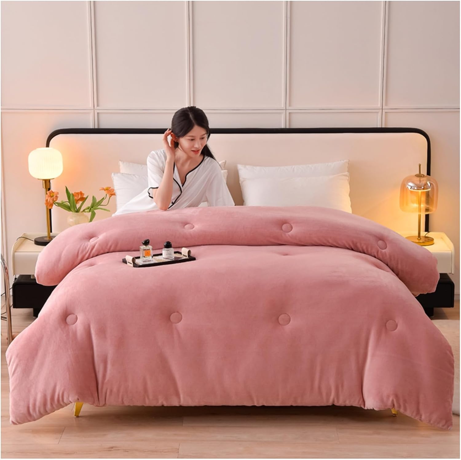 Warm Double Quilt, Quilt Duvet, Heavy Blanket for Bed, Milk Velvet Double Sided Quilt, Microfiber Blanket (C.150 x 200 cm/2.5 kg)