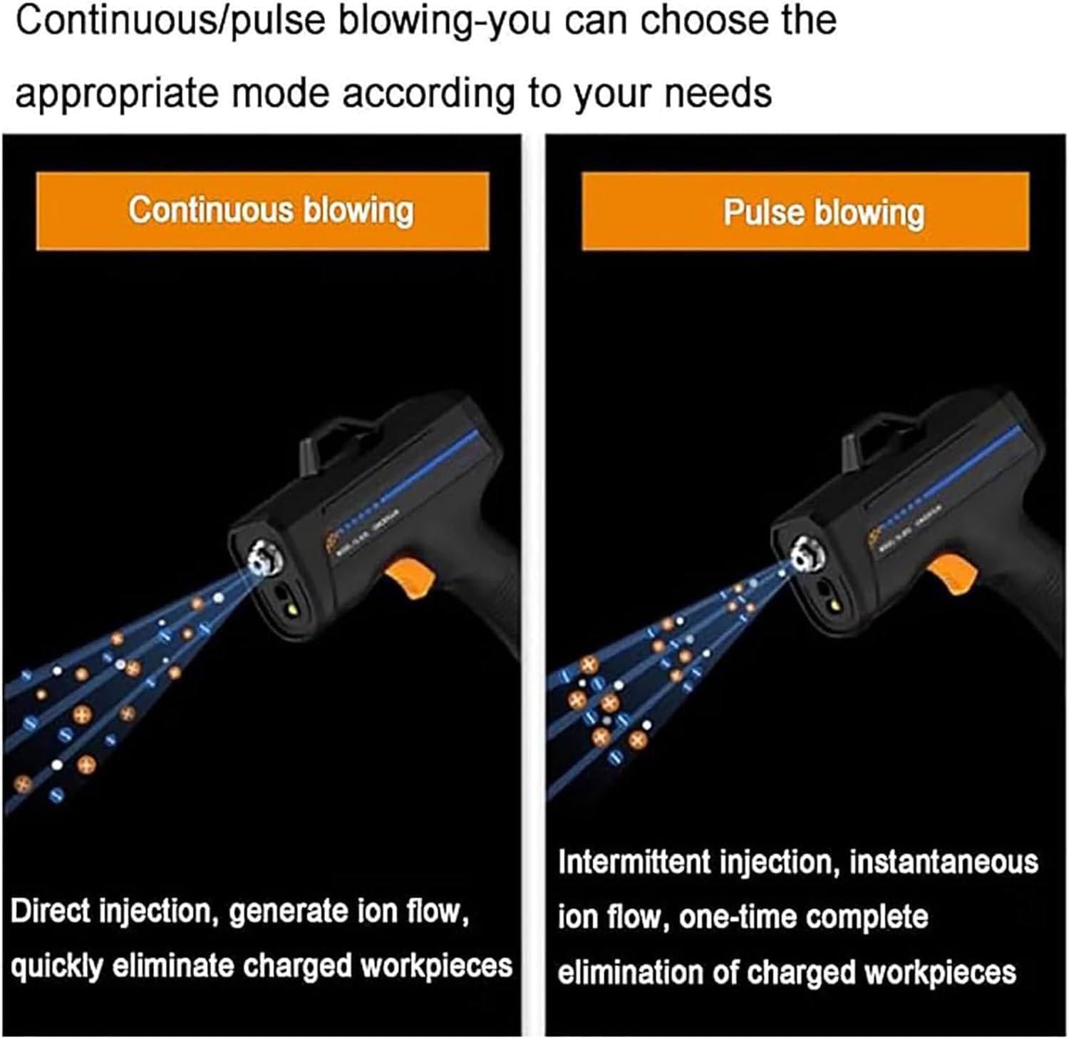 Pistola De Aire Ionizante, Pistola De Aire Antiestática, Ionizador Antiestático para Eliminación Electrostática Industrial, con Luz De Detección De Polvo Y Luz Infrarroja,Standard