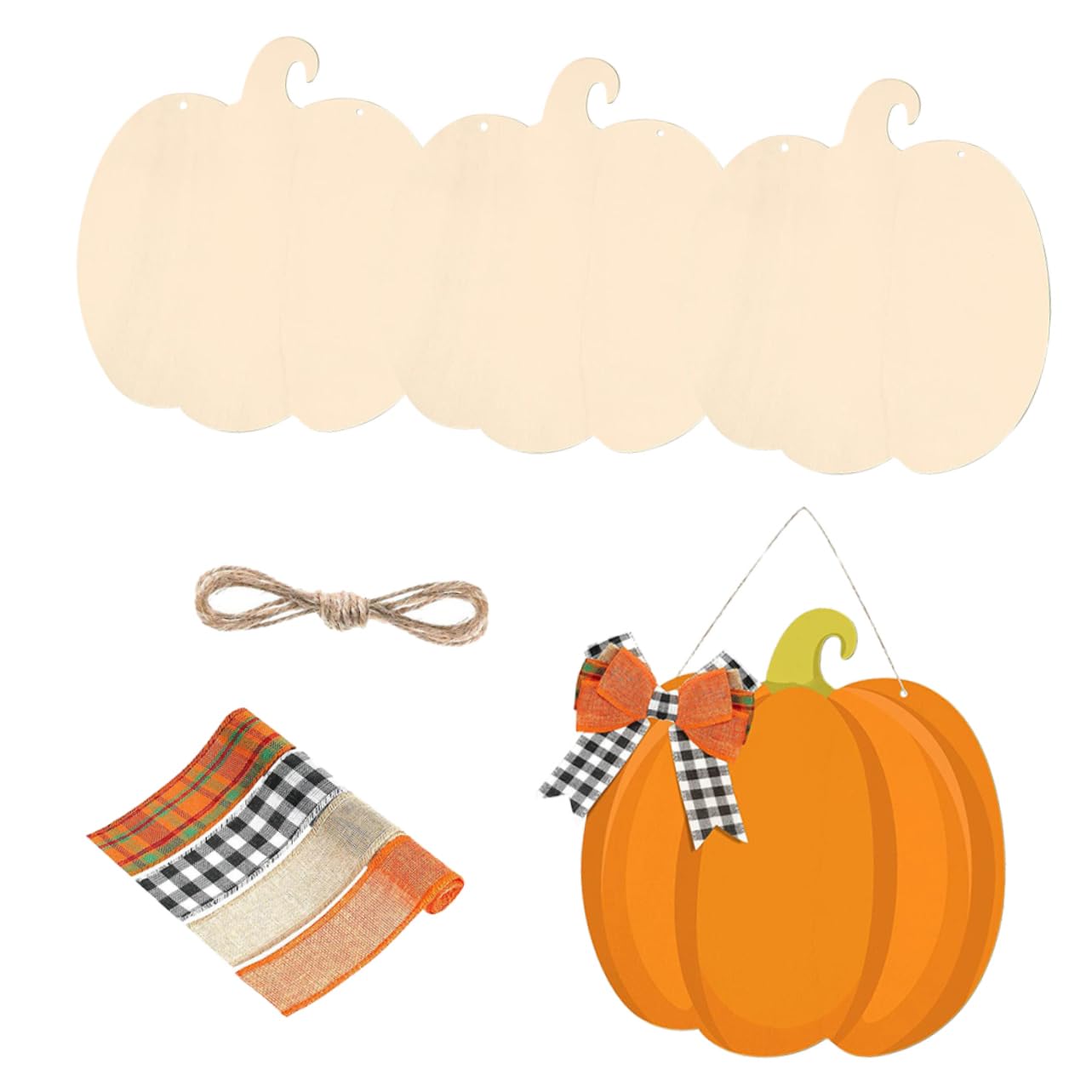 4 Juegos de Cintas Colgantes de Calabaza para Manualidades de Halloween, Cintas Decorativas Colgantes para decoración de Calabazas de otoño y decoración del hogar de Halloween