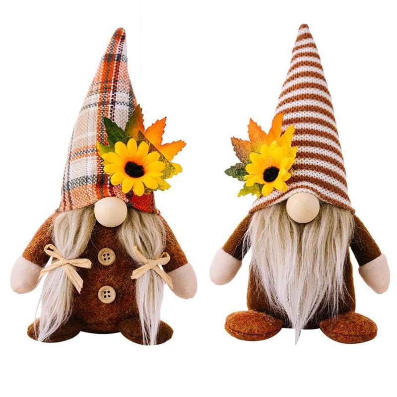 Bryze Handmade Autumn Decor Set of 2 - Thanksgiving Table Decor, Fall Harvest Home Decorations for Mantel, Shelf, or Entryway, Rustic Fall Ornaments for Seasonal Cheer
