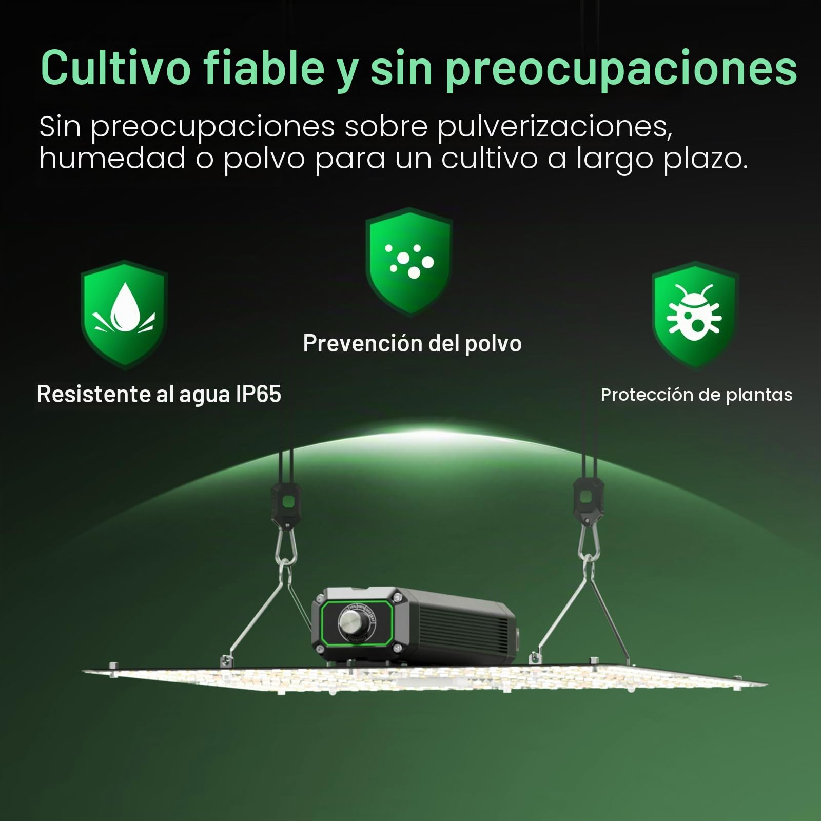 VIVOSUN LumaLight Lámpara LED 150 W de Cultivo, Espectro Completo para Plantas, Smart Regulable y Alto PPFD para Plantas de Interior, Plántulas, Hortalizas y Floración