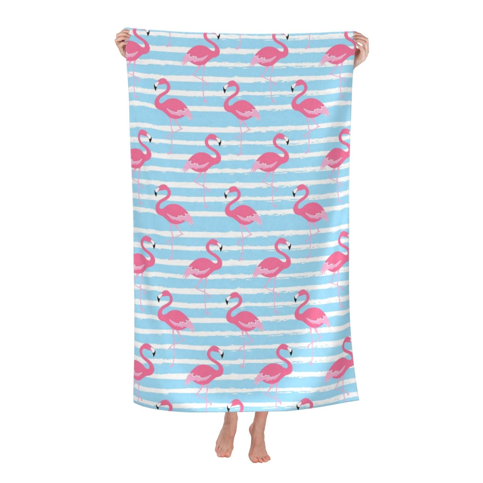 LSRCPD Beach Towel Flamingo Microfiber Beach Towels Blanket Oversized Tropical Big Extra Large XL Pool Towels Quick Dry Sandproof for Women Girls Kids