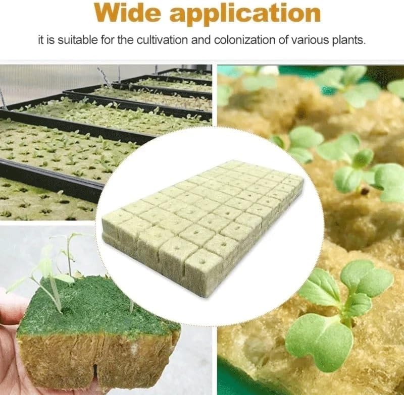 Sponge Block Starter Plugs Rock Wool Grow Cubes Seed Starters, for Planting Hydroponics Cuttings Plant Propagation Supply