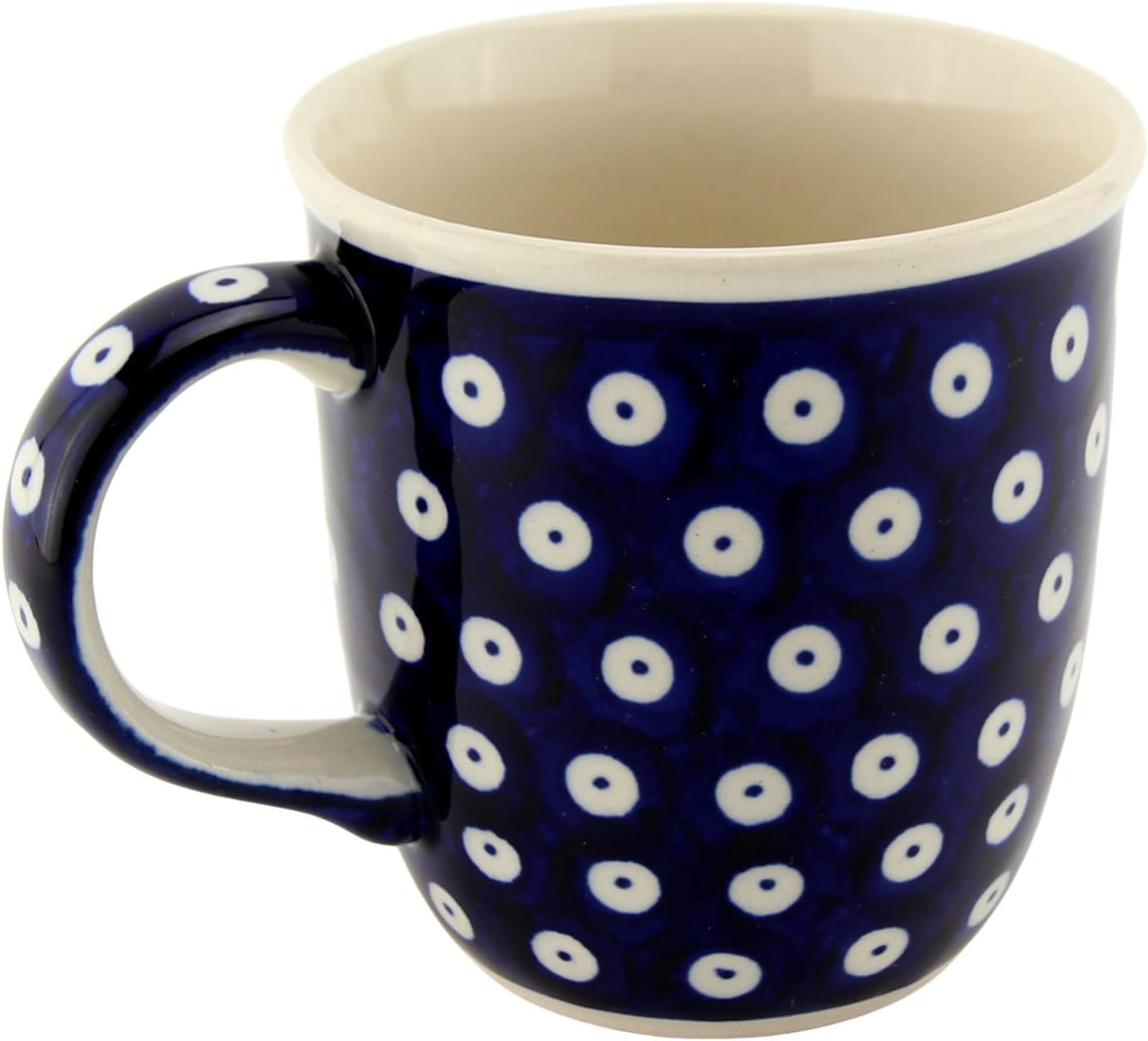 Polish Pottery Market Mug 12 Oz. From Zaklady Ceramiczne Boleslawiec #1105-42 Classic Pattern, Capacity: 12 Oz.