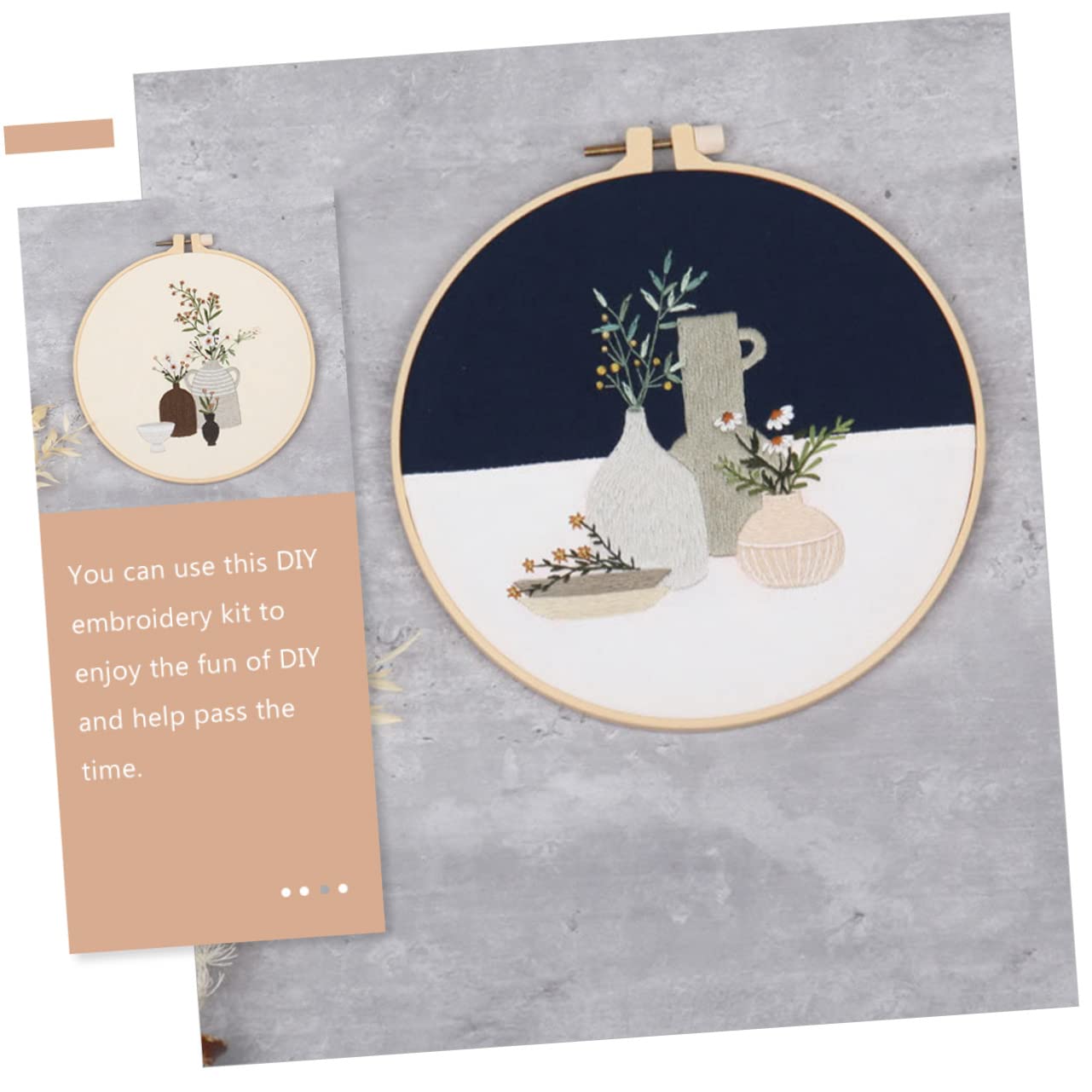 SEWOART 4 Juegos de Kits de Punto de Cruz DIY Hilos de Bordar y Patrón Floral para Manualidades en Casa